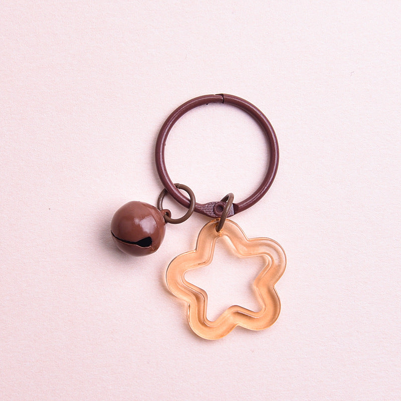 Wholesale Small fresh colorful flower bell keychain